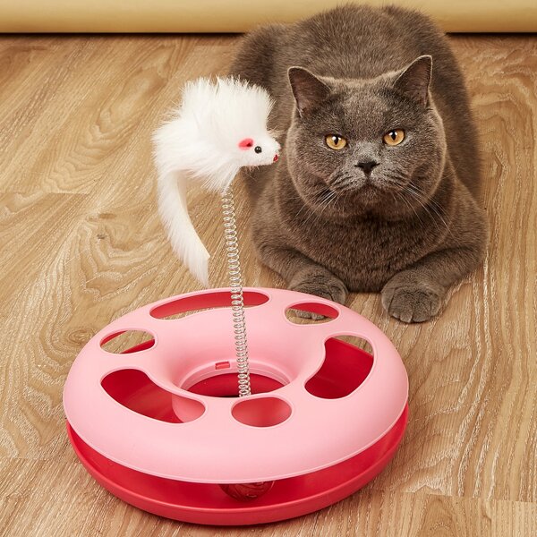 

1pc Mouse Design Cat Teaser Toy, Pink