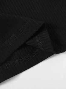 SHEIN Essnce 羅紋針織素色包臀洋裝