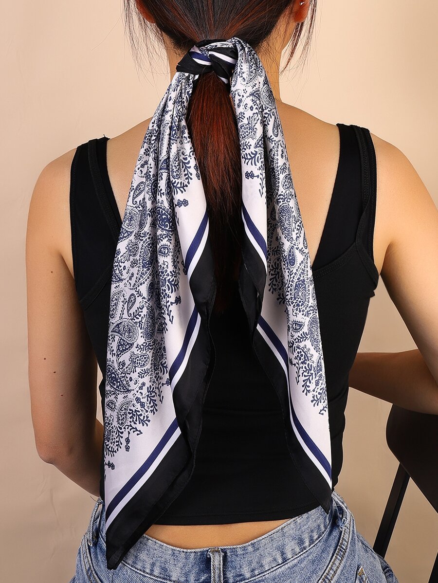 Paisley Print Multi-purpose Hair Band - Multicolor - View 1