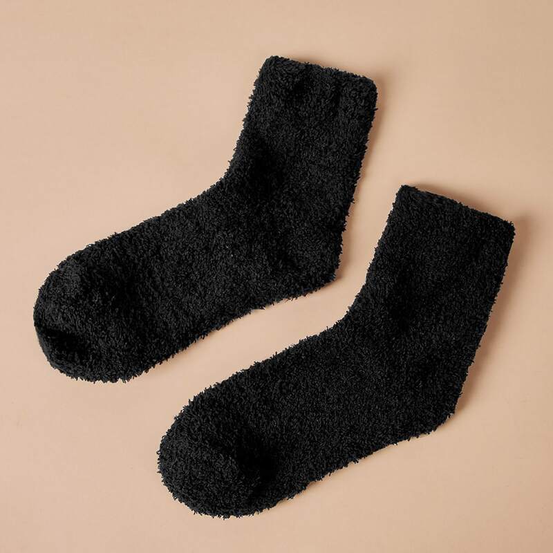 Fuzzy Crew Socks, Black