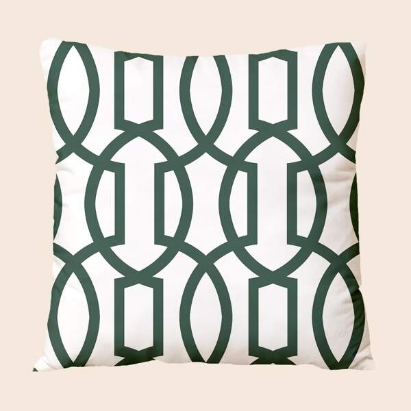 

Geometric Pattern Cushion Cover Without Filler, Dark green