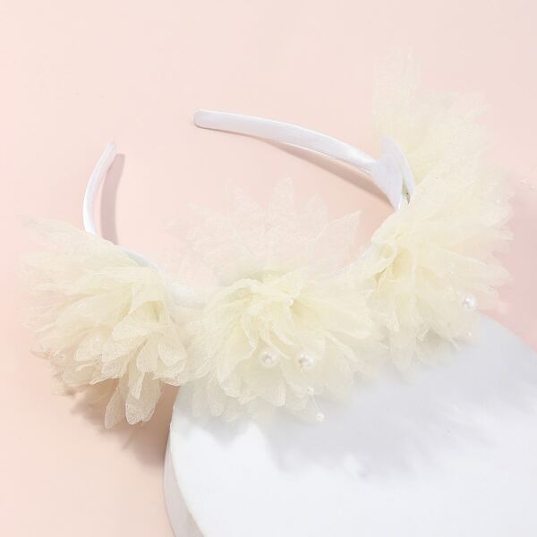 

Toddler Girls Flower Decor Headband, Beige