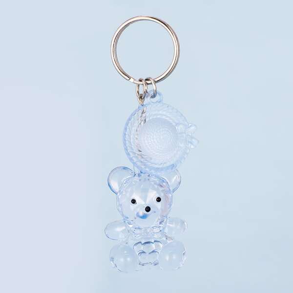 

Cartoon Bear Keychain, Baby blue