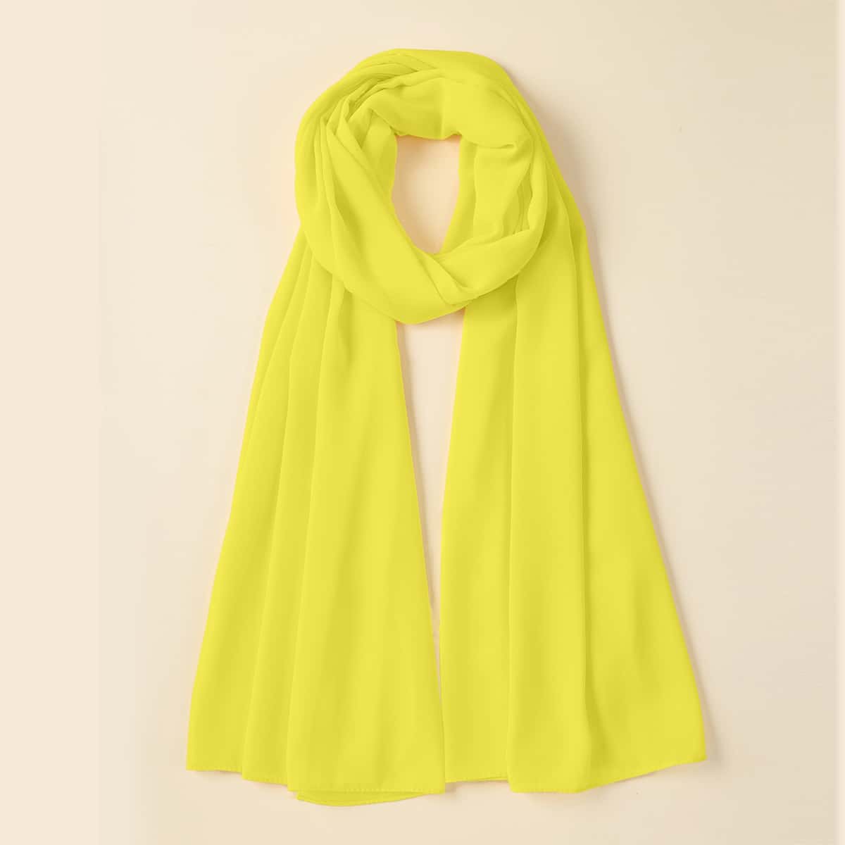 

Solid Chiffon Scarf, Yellow