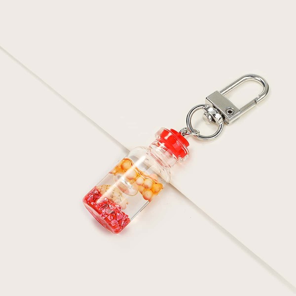 

Bottle Design Bag Charm, Red