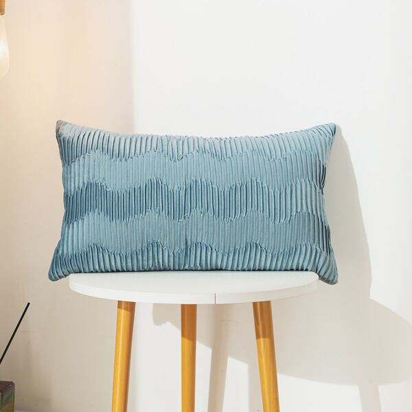 

Plain Lumbar Pillow Cover Without Filler, Dusty blue