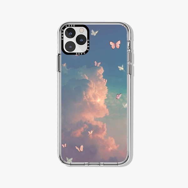 

Butterfly & Cloud Pattern Phone Case, Multicolor