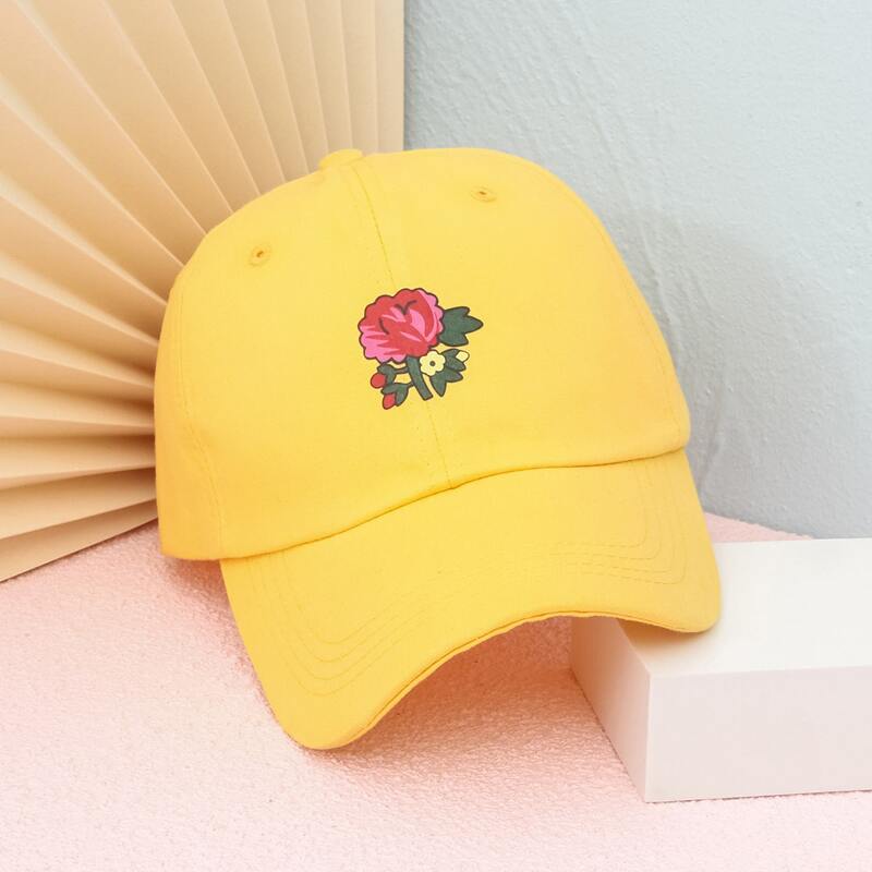 

Guys Flower Print Baseball Cap, Yellow