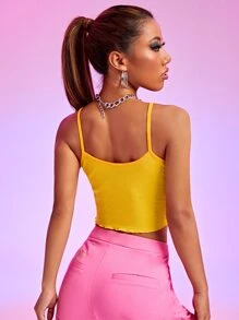 Sonya 檸檬刺繡小褶邊吊帶上衣 - 黃色 - 查看 2