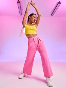 Sonya 檸檬刺繡小褶邊吊帶上衣 - 黃色 - 查看 3