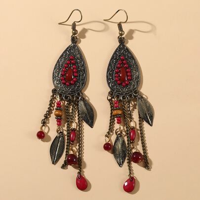 Water Drop Decor Earrings