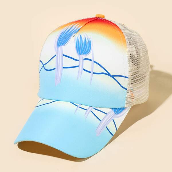 

Graphic Mesh Baseball Cap, Baby blue