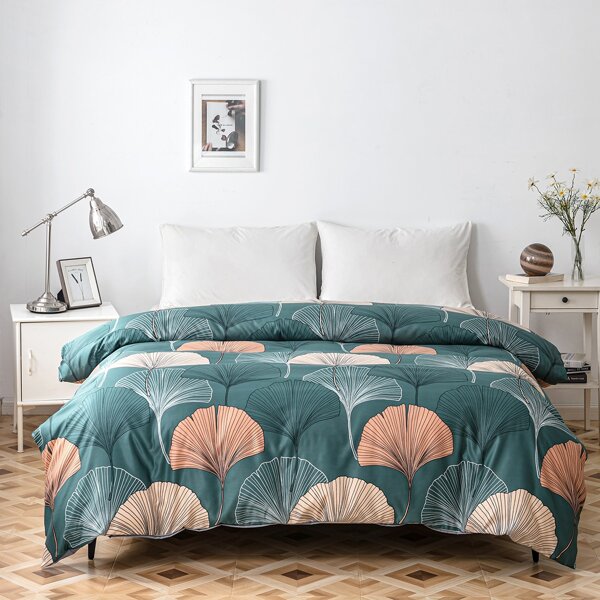 

Ginkgo Biloba Print Duvet Cover Without Filler, Multicolor
