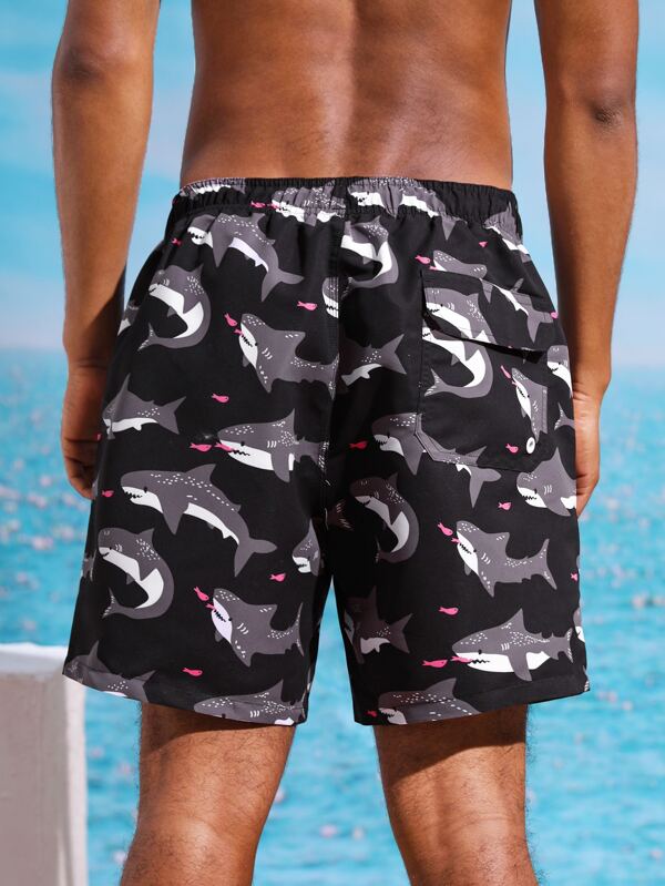 Shark print swim trunks Outlet
