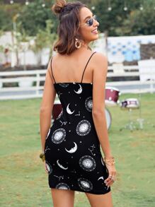Soleia Galaxy Print Form Fitted Dress