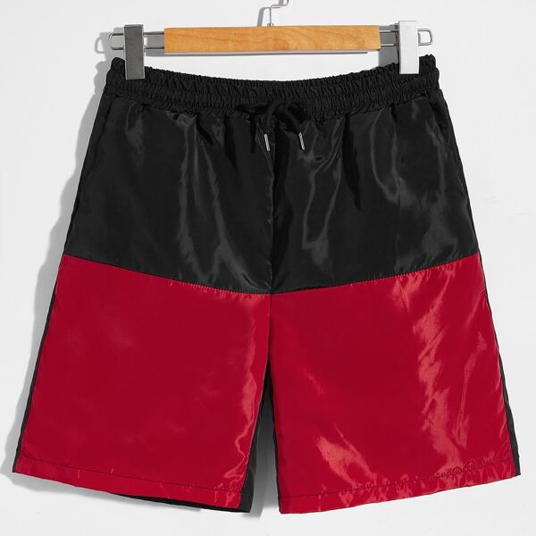 

Men Two Tone Windbreaker Shorts, Multicolor