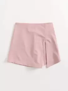 SHEIN EZwear Plus Split Hem Skort - Baby Pink - View 3