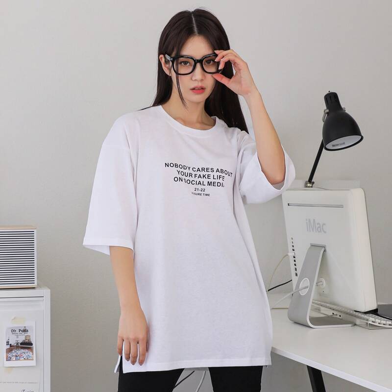 

Letter Graphic Drop Shoulder Tee, White