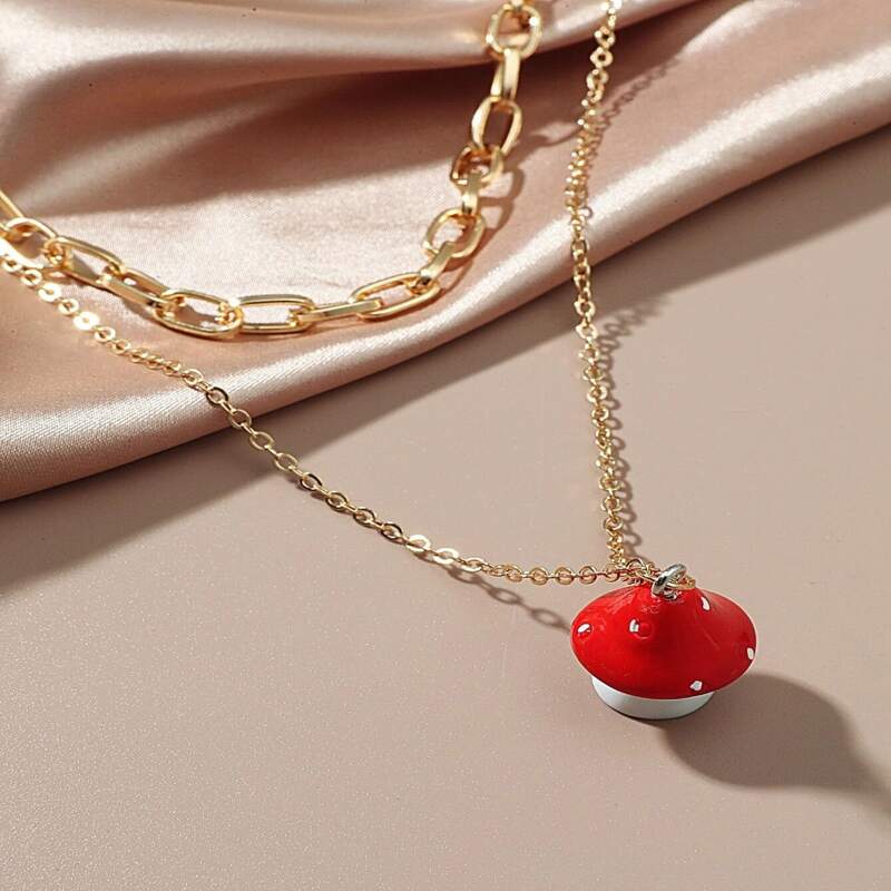 

Mushroom Chain Necklace, Gold