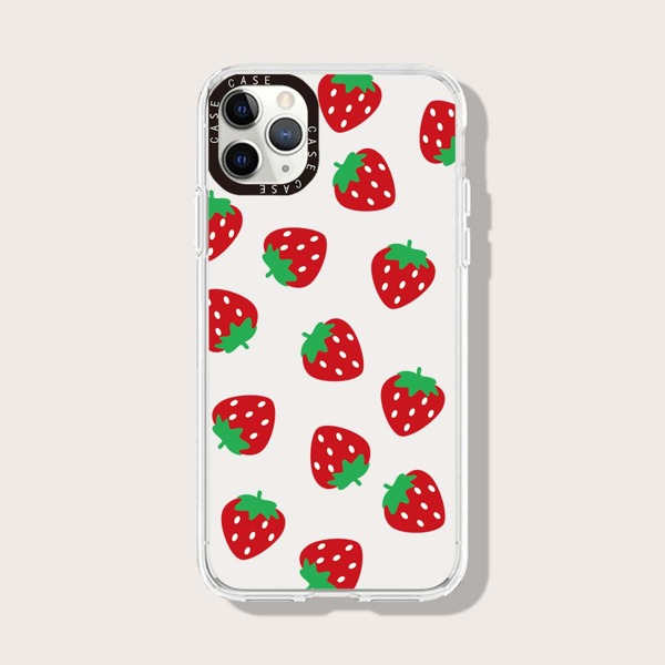 

Strawberry Pattern Phone Case, Clear