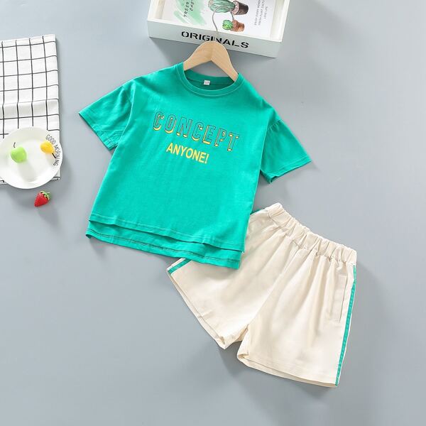 

Boys Letter Graphic Tee & Shorts, Multicolor