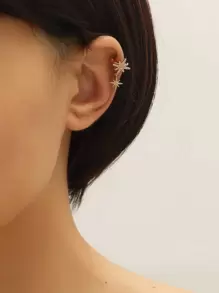 1入組方晶鋯石星星裝飾耳骨夾 - 金黃色 - 查看 1