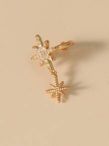 1入組方晶鋯石星星裝飾耳骨夾 - 金黃色 - 查看 2
