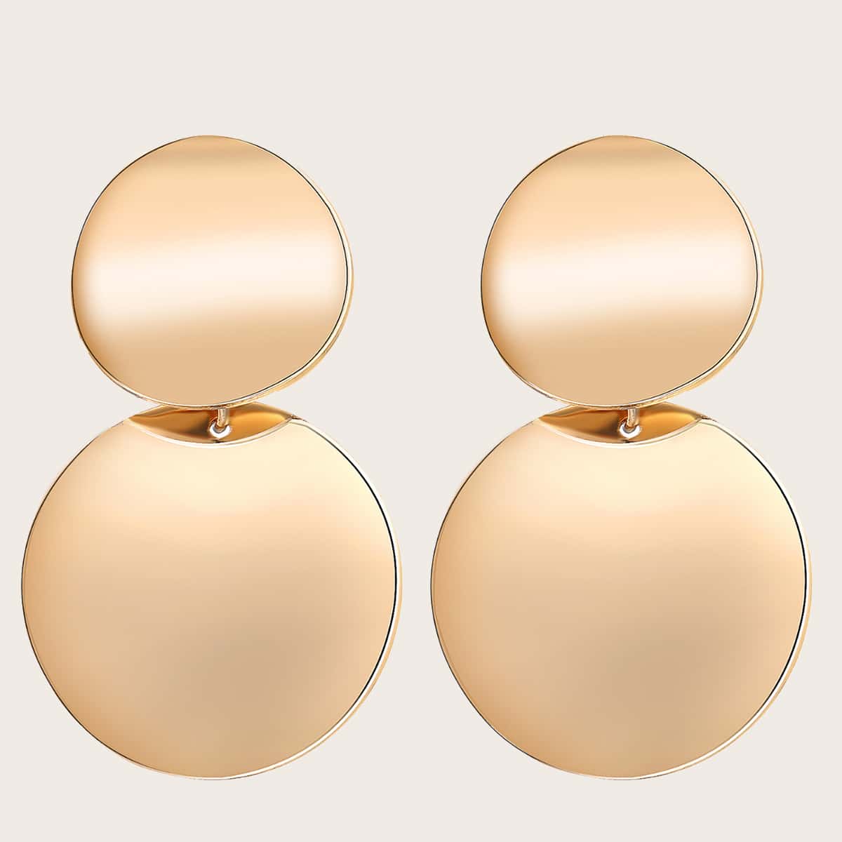 

Round Drop Earrings, Gold