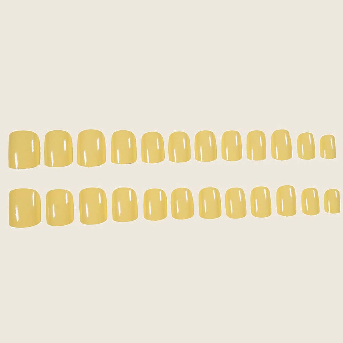 

24pcs Solid Fake Nail, Yellow