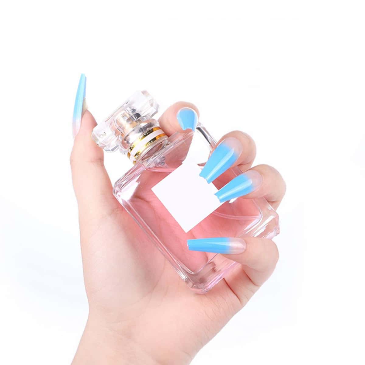

20pcs Ombre Fake Nail, Baby blue