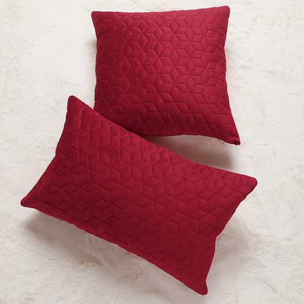 

1pc Plain Cushion Cover Without Filler, Red