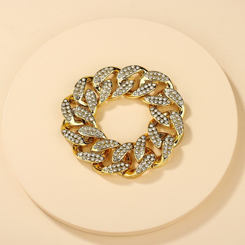 

Rhinestone Chain Bracelet, Gold