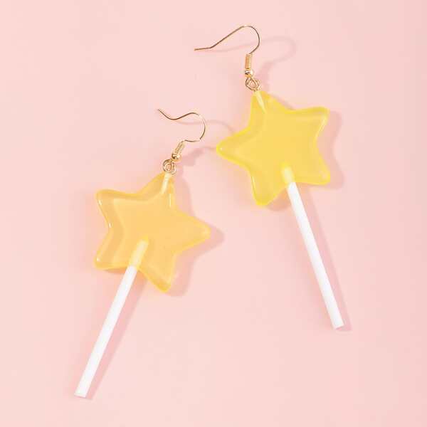 

Star Lollipop Drop Earrings, Yellow