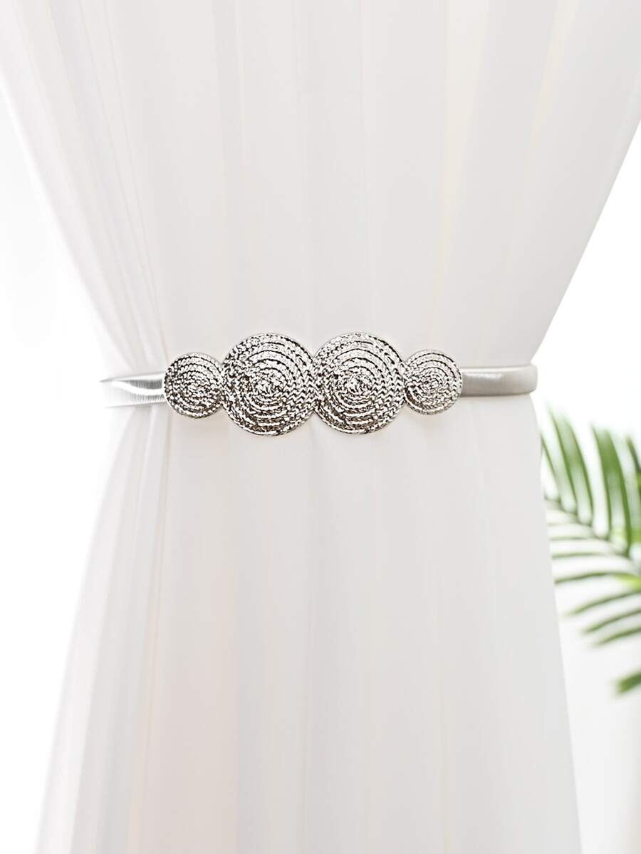 1pc Alloy Curtain Tieback - Silver - View 1