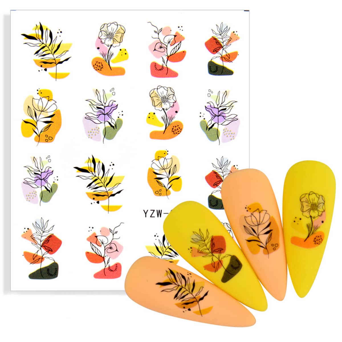 

4sheets Nail Art Sticker, Multicolor