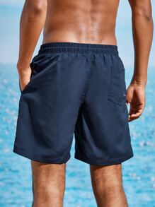 Surfspeed Hombres Traje De Baño De Bolsillo Inclinado Sólido - Azul Marino - Ver 2