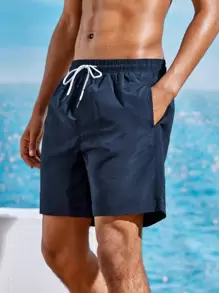 Surfspeed Hombres Traje De Baño De Bolsillo Inclinado Sólido - Azul Marino - Ver 3