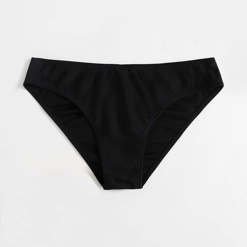 

Simple Solid Bikini Bottom, Black