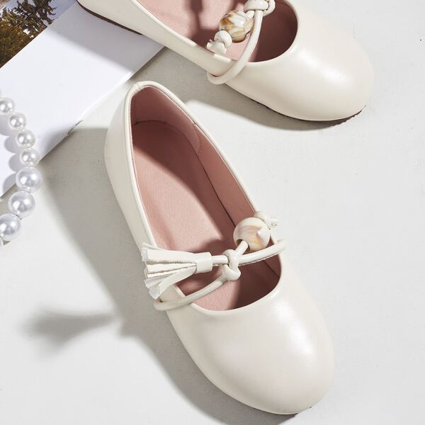 

Toddler Girls Tassel Charm Flats, Beige