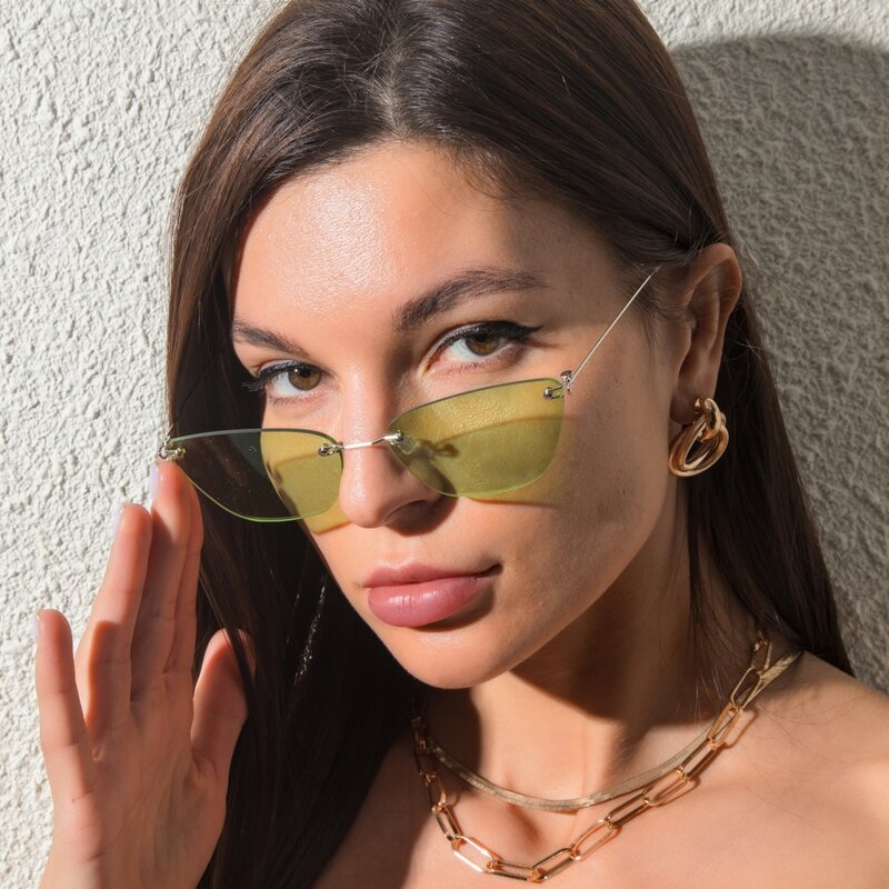 

Cat Eye Rimless Sunglasses