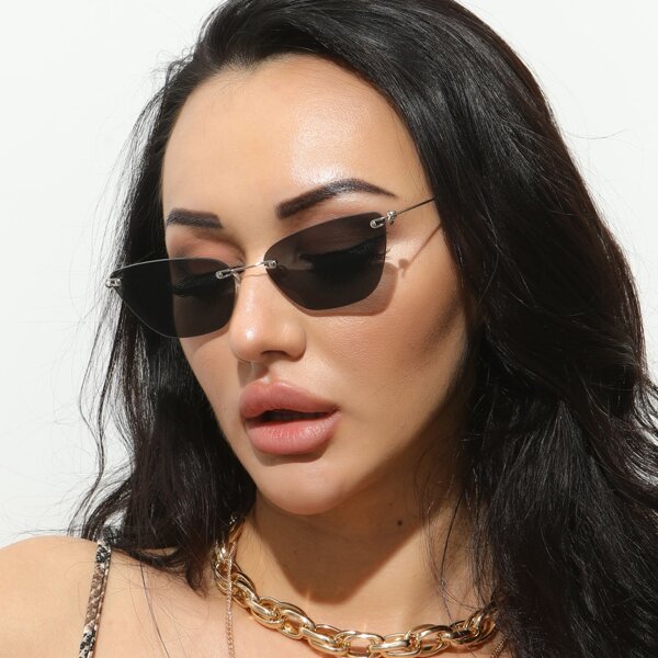 

Cat Eye Rimless Sunglasses