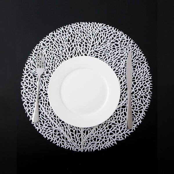

Tree Branch Hollow Non-slip Placemat, Silver