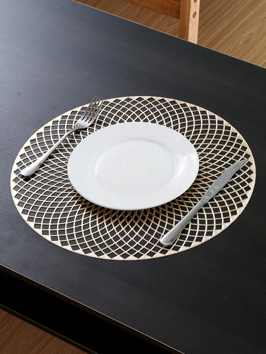 圓形鏤空防滑餐墊 - 金色 - 查看 1