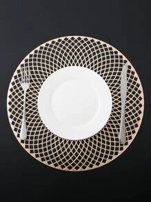 圓形鏤空防滑餐墊 - 金色 - 查看 4