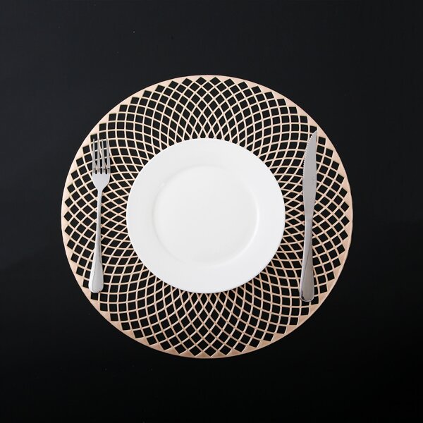 

Round Hollow Non-slip Placemat, Gold