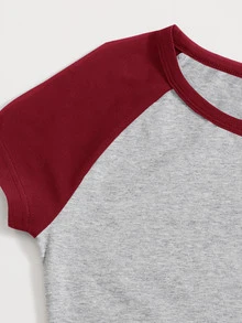 SHEIN EZwear Top corto de dos colores de manga raglán - Multicolor - Ver 5