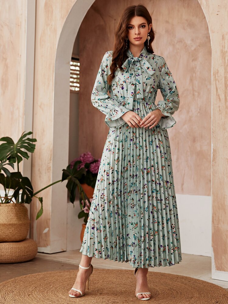 エレガント ラッフル フローラル ドレス | SHEIN JAPAN