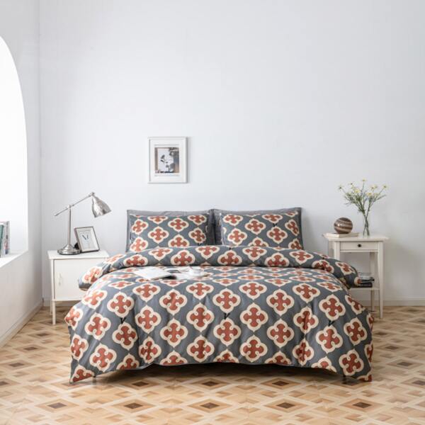 

Graphic Print Duvet Cover Set Without Filler, Multicolor
