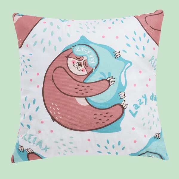 

Kids Sloth Print Pillowcase Without Filler, Multicolor