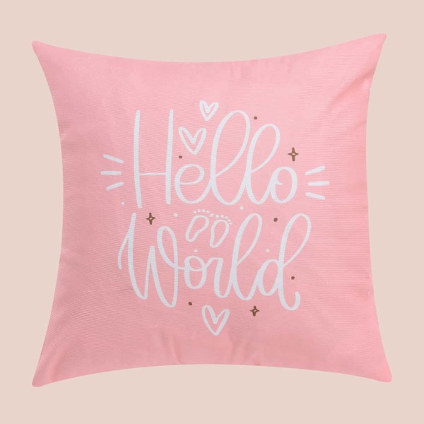 

Kids Slogan Graphic Pillowcase Without Filler, Pink